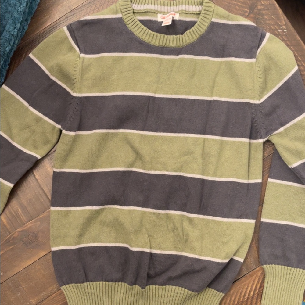 Cat & Jack Green and Gray Crewneck Sweater